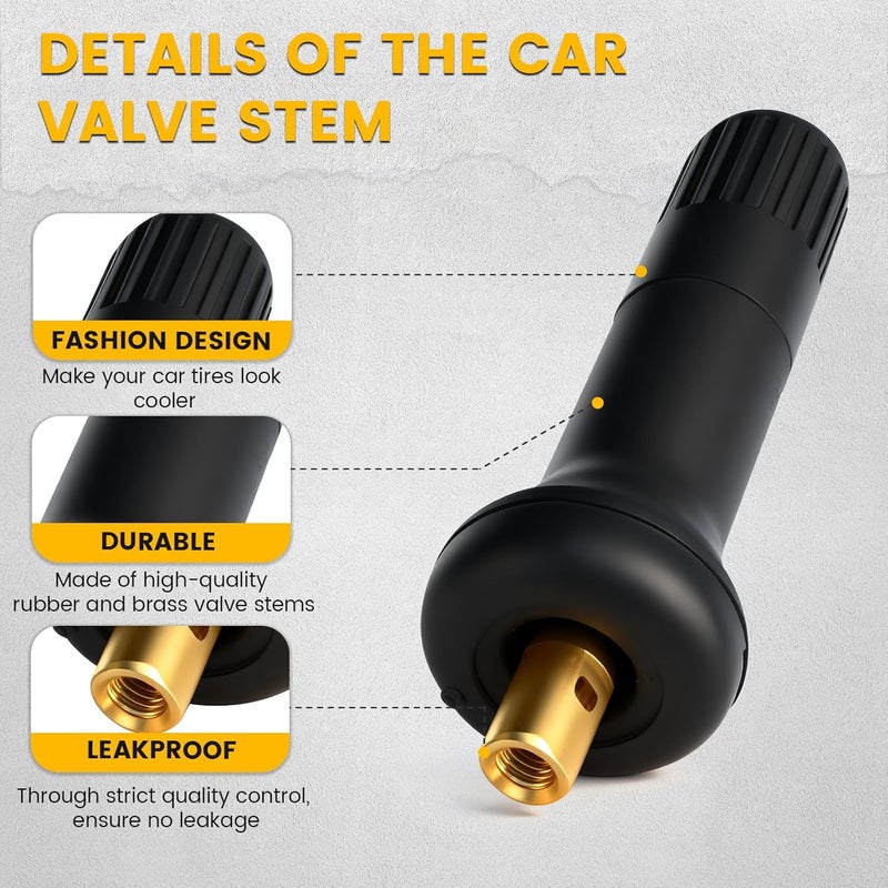 caqeg 25pcs TPMS 17-20008 Rubber Snap-in Tire Pressure Sensor Valve Stem Compatible with F ord C hevrolet Dodge C hrysle Buick Ram C adillac P ontiac Subaru Lincoln GM Chevy - Image 4